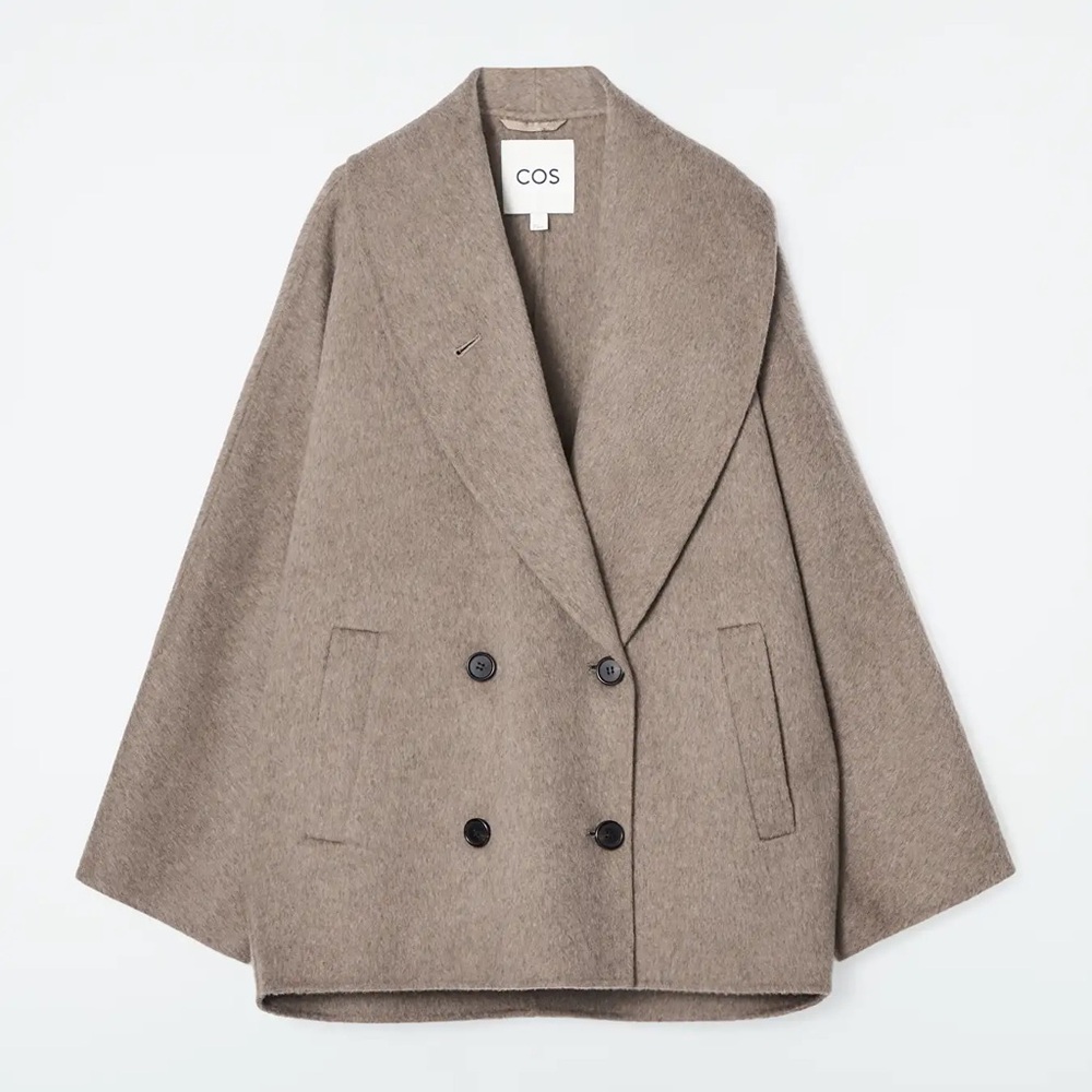 Cos alpaca shawl collar half coat